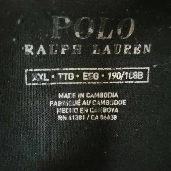 Polo Ralph Lauren Full Zip Plaid 'P' Hoodie Black Hooded Sweater Jacket Mens XXL - Picture 5 of 6